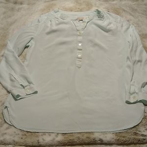NWOT Ann Taylor Loft Mint Popover Top: Medium